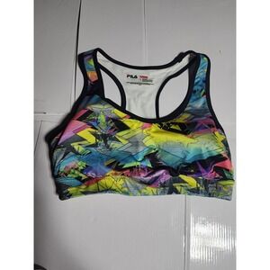 FILA  Recerback Sports Bra High Impact Padded Running Womens Size L